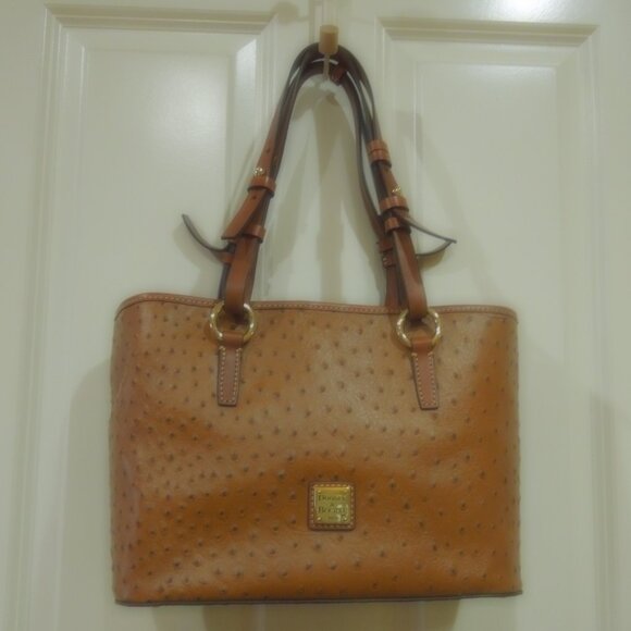 Dooney & Bourke Caramel Ostrich Small Briana Shoulder Bag with Pouch - Picture 1 of 9